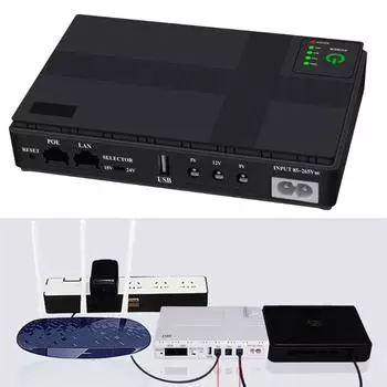 10400mAh Мини ИБП 5V 9V 12V Аккумуляторная батарея резервного питания Портативный источник бесперебойного питания для Wi-Fi маршрутизатора камеры безопасности