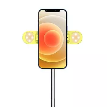 104cm Phone Tripod with Double Foldable Fill Light and Bluetooth Remote for Selfie Live Broadcast жёлтый