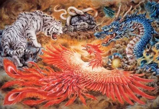 1053 Piece Jigsaw Puzzle Four Gods Super Small Piece (26x38cm)