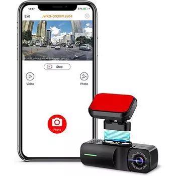1080P Full HD Wi-Fi Автомобильный видеорегистратор Широкоугольная автомобильная камера 170° с GPS G-сенсором и циклической записью Суперконденсатор Управление через приложение Without TF Card чёрный