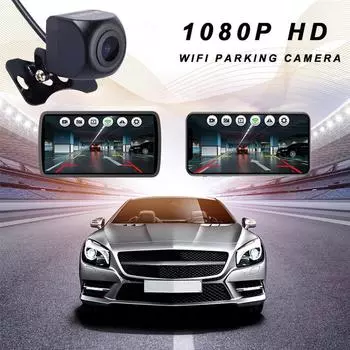 1080P HD камера заднего вида 140° Автомобильная камера заднего вида Кабель 2-контактный автомобильная камера Водонепроницаемая ночное видение Резервное копирование Парковка Задний вид Объектив