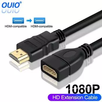 1080P HDMI-совместимый удлинительный кабель-адаптер «папа-мама» HDMI-совместимый удлинительный кабель для ПК, ТВ-приставки, PS4 3, ноутбука, проектора 0.1m