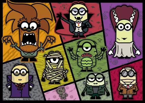 108 piece jigsaw puzzle Minion Monsters (18.2x25.7cm)