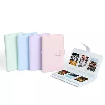 108 Pockets 3in Mini Photo Album Portable 3 Photocard Holder Multipurpose Mini Cards Container For Outdoor Traveling Camping синий