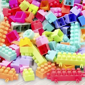 108 шт. пластиковые строительные блоки с наклейками, детская игрушка в сборе с мелкими частицами, креативные развивающие игрушки, подарок для детей и мальчиков