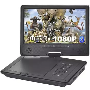 10,1-дюймовый 1080P Bluetooth мобильный DVD-плеер вращающийся многофункциональный VCD-аппарат портативный в автомобильный бытовой CD-плеер 253*186*40 мм