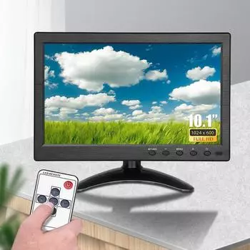 10,1-дюймовый HDMI-совместимый монитор с разрешением 1024x600, портативный цветной видеоэкран высокой четкости с входом AV VGA, дополнительный монитор для резервной камеры CHINA