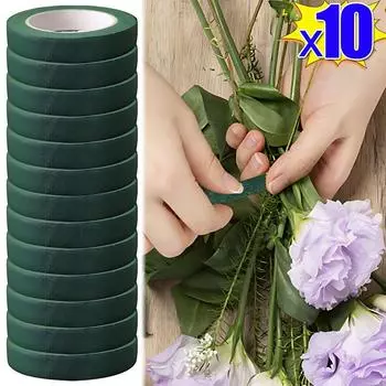10/1 рулонов самоклеящейся ленты для стеблей букетов, искусственные цветочные тычинки, флористические зеленые ленты, товары для цветов своими руками