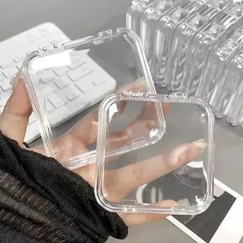 10/1Pcs Plastic Storage Box Transparent Square Organizer Box Earrings Rings Container Holder Jewelry Packaging Display Case 1PCS