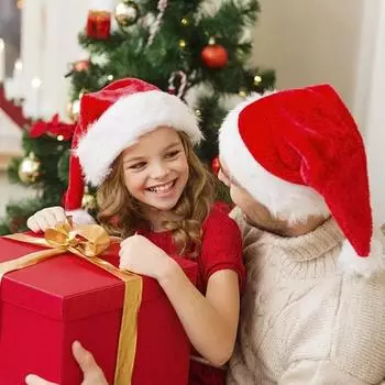 10/1PCS Winter Thickened Christmas Hats for Adults Kids Soft Velvet Plush Santa Claus Caps New Year Party Home Decor Supplies 1PCS