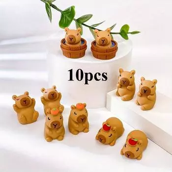 10/20/30Pcs Capybara Figurines Mini Capybara Tiny Resin Capybara Capybara Gifts Little Capybara Miniature Animal Craft Decor ,Random Color 10pcs