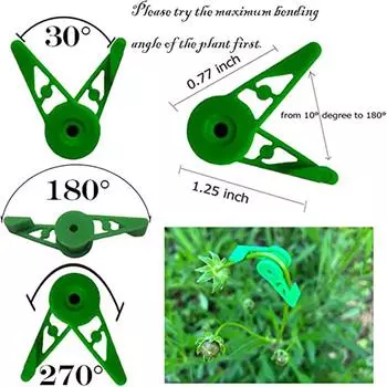 10/20/50/100 PCS Plant Branches Bender Training Clips Garden Trainer Clips 360°Adjustable Holder for Stress Training Tools 10PCS зелёный