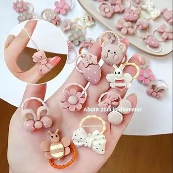 10-20 шт./компл., милый мультяшный медведь, кролик, повязка на голову, эластичная резинка, головной убор, цветочный бант, детские аксессуары для волос, украшения 10pcs-9