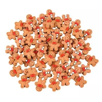 10/20Pcs Christmas Gingerbread Man Resin Flatback Cabochon Figurine Scrapbook Xmas Decoration Ornaments DIY Jewelry Accessories 10pcs синий