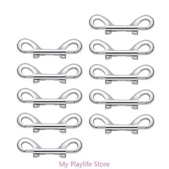 10/20Pcs Double Ended Bolts Hook for Keychains Link Dog TractionRope Metal Clip Dog Leash Chain Clip Slings Hook