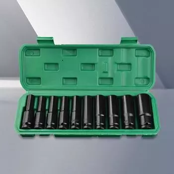 10/20pcs Drive Wrench Socket 10-24mm 8-32mm 1/2inch Pneumatic Wrench Head Inner Hexagon High Hardness for Home Use Auto Repair