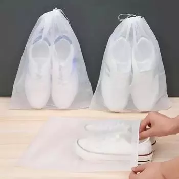 10/20PCS Portable Travel Shoe Bag Sun-proof Canvas Storage Bag Sun-proof Shoe Dust-proof Sun-proof Shoe Covers Small White Shoes