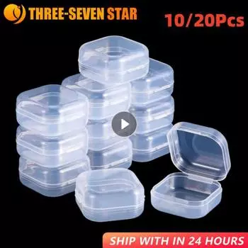 10/20pcs Small Boxes Square Transparent Plastic Box Jewelry Storage Case Finishing Container Packaging Storage Box For Earrings 10pcs прозрачный