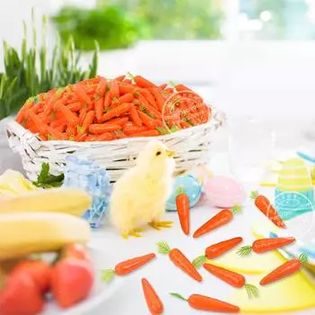 10/25/50Pcs Easter Artificial Carrot Mini Foam Vegetable Fruits Happy Easter Decoration Ornament for Home Table Kids DIY Crafts 10pcs