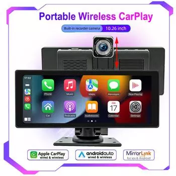 10,26-дюймовый сенсорный экран, стерео радио, беспроводная Carplay, Android Auto, MP5-плеер, BT Mirrorlink, видеорегистратор с камерой