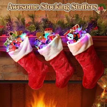 10/30/50pcs Christmas Glowing Toy Cute Santa Claus Xmas Tree Light Up Toy for Kids Gift Christmas Party Decoration New Year 2025