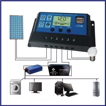 10-30A12V/24V Солнечный контроллер заряда генератор с USB портами подсветка дисплея домашняя солнечная панель батарея интеллектуальный регулятор