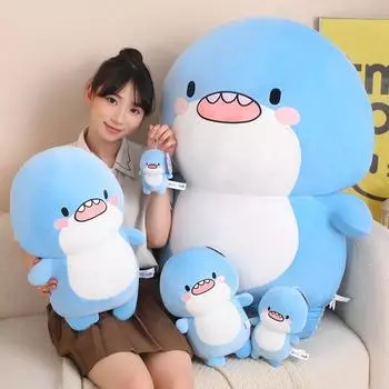 10~45cm Fat Shark Toy Soft Plush Sea Animal Pendant Companion Cushion Doll Bedroom Sofa Decoration Kids Birthday Christmas Gift 10cm синий