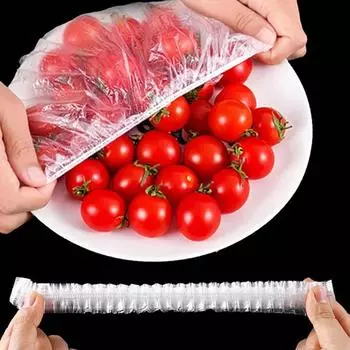 10-500pcs Disposable Food Cover Food Grade Plastic Elastic Food Lids Wrap Bags Refrigerator Fresh-keep Bag For Fruit Vegetable 10PCS прозрачный белый