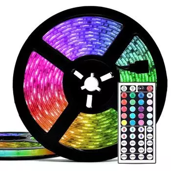 10/5/4/3/2/1/0,5 м светодиодная лента RGB 5050 SMD гибкая лента диодная лампа для Рождества, праздника, свадьбы, дня рождения, домашнего декора спальни, 5 В постоянного тока 0.2M