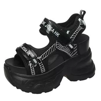10.5CM Women s Sandals Comfort Shoes Slippers 2024 Fashion Shoes Women Summer Open Toe Platform Wedge Super High Hidden Heels 34 розовый