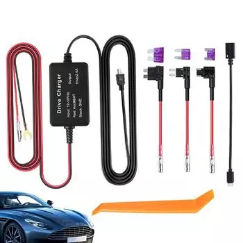 10,5 футов 12 В-24 В до 5 В DashCam кабель автомобильная камера комплект проводов линия 24-часовой мониторинг парковки зарядка для DashCam CHINA