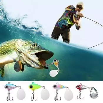 10.5G/30MM VIB рыболовная приманка с тройным крючком Spinning Sequin Long Casting Hard