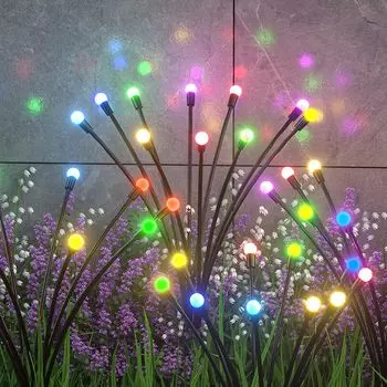 10/8/6 LED Solar Firefly Light Outdoor Waterproof Christmas Party Ornament Garden Lawn New Year s Decor Solar Garland Lights 6 LEDs теплый белый