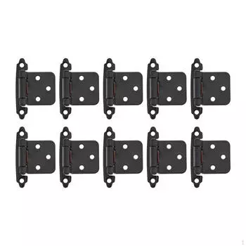 10 Count of Semi Concealed Cabinet Door Hinges Cold Rolled Steel Installation Accessories серебряный