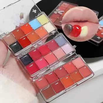 10-цветная желейная губная помада Mirror Crystal Lip Gloss Увлажняющий стеклянный блеск для губ с красным апельсином Масло для губ Бальзам для макияжа Sexy Plump 1#