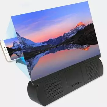 10-дюймовый 3D-экранный увеличитель с Bluetooth-динамиком, усилителем фильмов для телефонов IOS Android, инструментами, аксессуарами 215x186x28 мм WWO белый