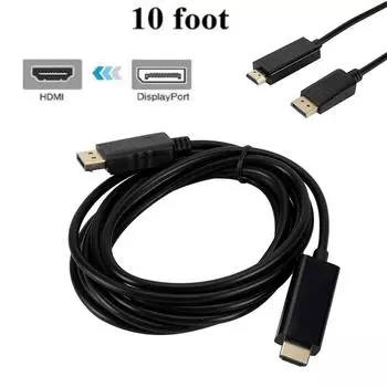 10-футовый кабель Display Port-HDMI Кабель-адаптер DP-HDMI Позолоченный HD