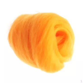 10 г шерстяного волокна для валяния Orange
