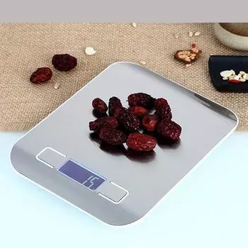 10 кг бытовые кухонные весы, электронные весы для еды, диетические весы, измерительный инструмент, тонкие ЖК-цифровые электронные весы 10Kg серебряный