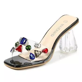 10 New low-top Myrnes square heel from the old store Women s large-size sandals 41