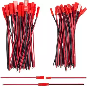 10 пар 22 AWG JST штекерный разъем 2-контактный штекерный разъем женский кабельный провод для светодиодной ленты RC игрушки адаптер батареи 10 см