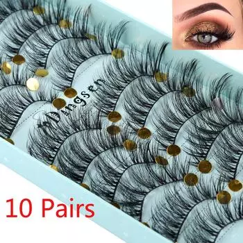 10 пар накладных ресниц 3D натуральные длинные тонкие пушистые ресницы ручной работы 02