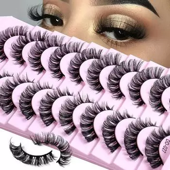 10 пар ресниц DD Curl 8-23 мм русские ресницы 3D норковые ресницы многоразовые пушистые русские полоски ресницы для наращивания ресниц 10Pairs