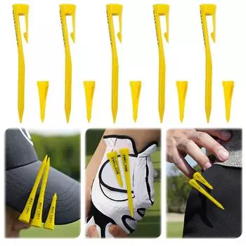 10 Pcs Golf Tees Portable Golf Balls Holder Adjustable Height More Stable Golf Tees Golf Practice Accessories Gifts for Golfers жёлтый