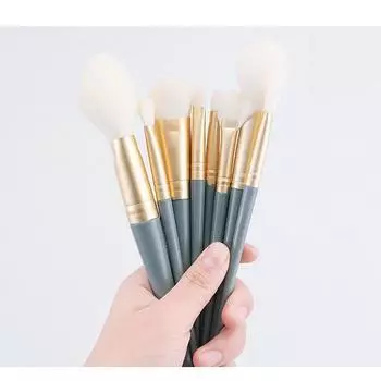 10 Pcs Makeup Brush Set Makeup Concealer Brush Blush Loose Powder Brush Eye Shadow Highlighter Foundation Brush Beauty Tools синий