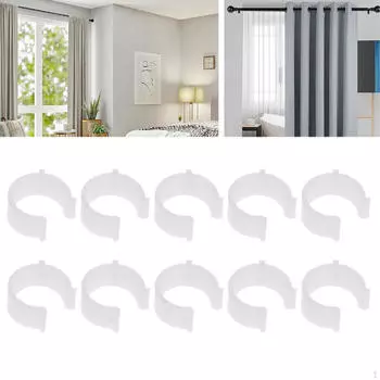 10 Pieces Curtain Rod Bracket Holders Secure Grip for Rods Utility Easy to Install