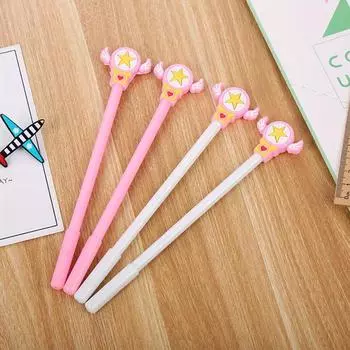 10 шт. 0,5 мм креативная канцелярская гелевая ручка в форме волшебной палочки феи милый мультяшный ангел ручка на водной основе ручка для подписи розовый