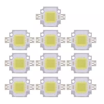10 шт. 10 Вт светодиодный SMD чип COB DC 9?10 В для ламповых прожекторов, шариков, лампочка высокой мощности, холодный белый цвет