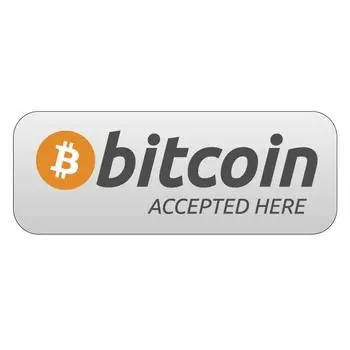 10 шт. 14,5x5,5 см BTC принимается здесь самоклеящаяся этикетка прочная серебряная наклейка для домашних животных устойчивая к разрыву рекламная бирка для криптовалюты