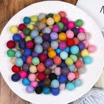 10 шт., 15 мм, фетровые помпоны, декоративные, забавные, ручной работы, DIY шерстяные фетровые серьги, повязка на голову, ремесло, покебол, аксессуары для одежды A
